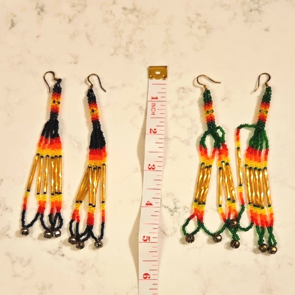 Colorful Beaded Dangle Earrings